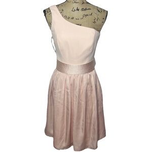 White by Vera Wang Midi Dress One Shoulder Mini Pink Blush
